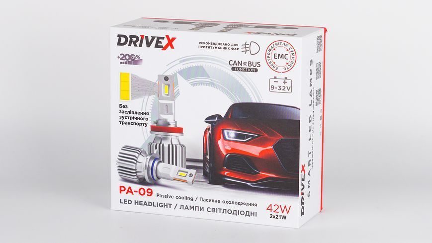 DriveX PA-09 H11 21W 9-32V 6000K LED світлодіодні лампи 000001847 фото