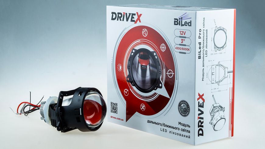 DriveX BiLED Evolution F1S 3,0" 47/53W 6000K светодиодные линзы 3 дюйма 000000816 фото