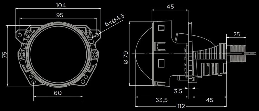 DriveX Bi LED Evolution F1 45W 6000K 24V светодиодные линзы 3 дюйма 000000819 фото