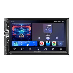 Магнітола 2DIN 7 дюймів Cyclone MP-7082 A 2/32 ГБ, 4 ядра, IPS, Android 10, Bluetooth, GPS, CarPlay, Android Auto 000002088 фото