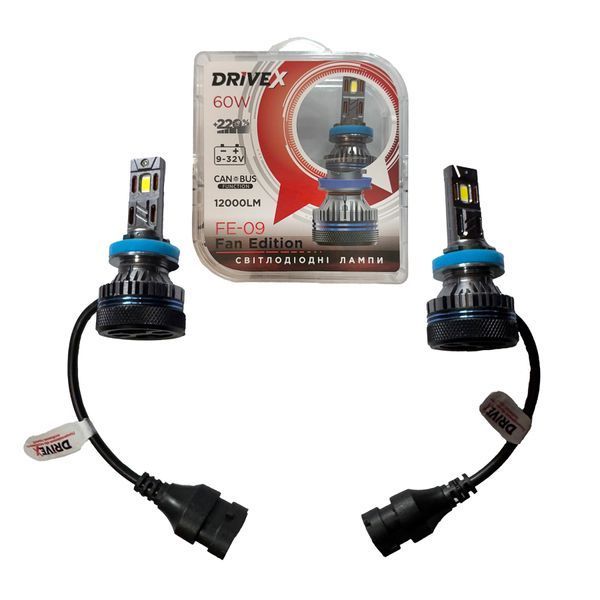 DriveX FE-09 H11 60W 9-32V 6000K CAN LED світлодіодні лампи 000002077 фото