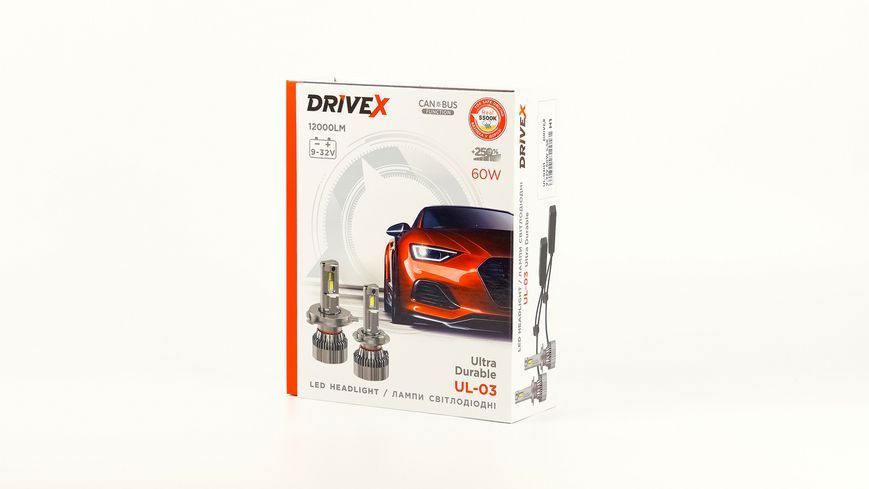 DriveX UL-03 H27 881 60Вт 9-32V 5500K 12000Lm CAN светодиодные лампы 000001556 фото