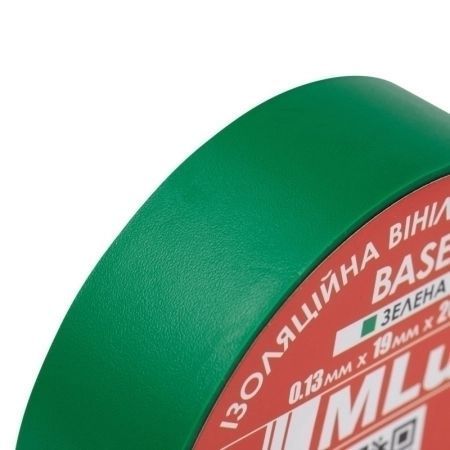 Ізоляційна стрічка MLux BASE 19 мм х 20 ярдів зелена 000002101 фото