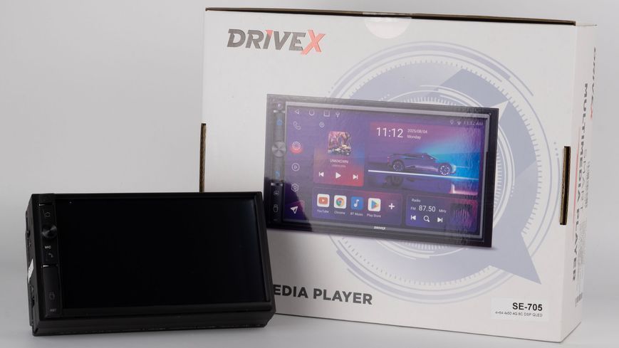 Магнітола 2DIN 7 дюймів DriveX SE-705 4G, 4/64 ГБ, 8 ядер, QLED, DSP, Android 13, Bluetooth, GPS, CarPlay, Android Auto 000001948 фото