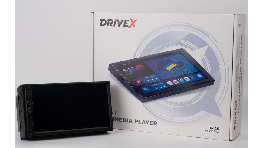 Магнітола 2DIN DriveX UN35 7 дюймів 4x45W Android 10, 2/32 ГБ, 4 ядра, Bluetooth, GPS, CarPlay, Android Auto 000001946 фото