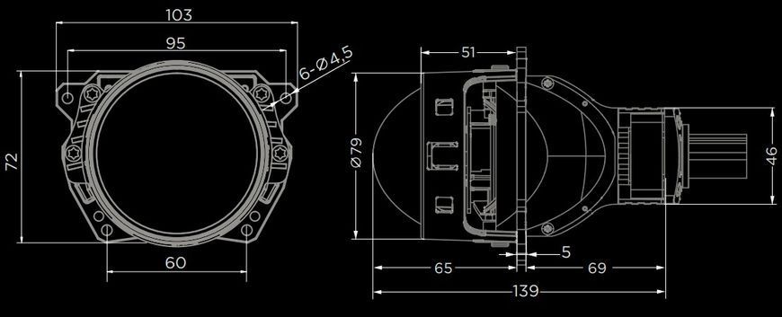 DriveX BiLED STM-3 светодиодные линзы 3 дюйма 000000811 фото