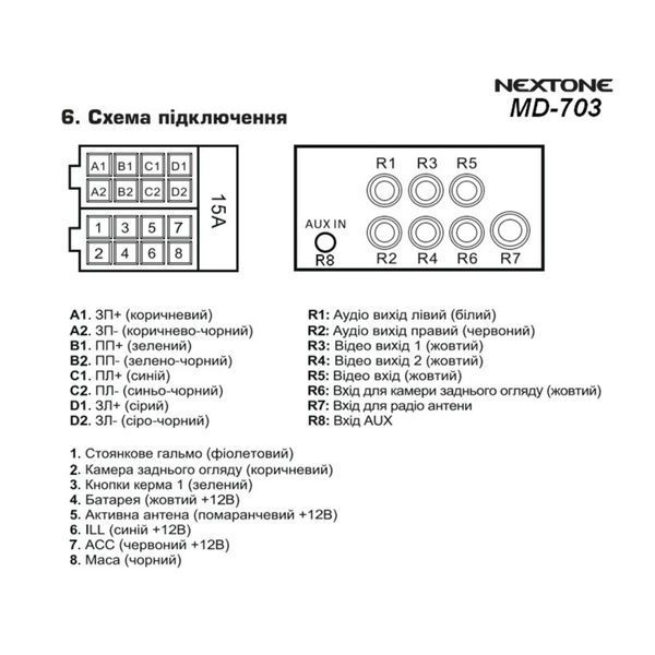 Магнітола 2DIN Nextone MD-703 7 дюймів, Bluetooth 000002047 фото