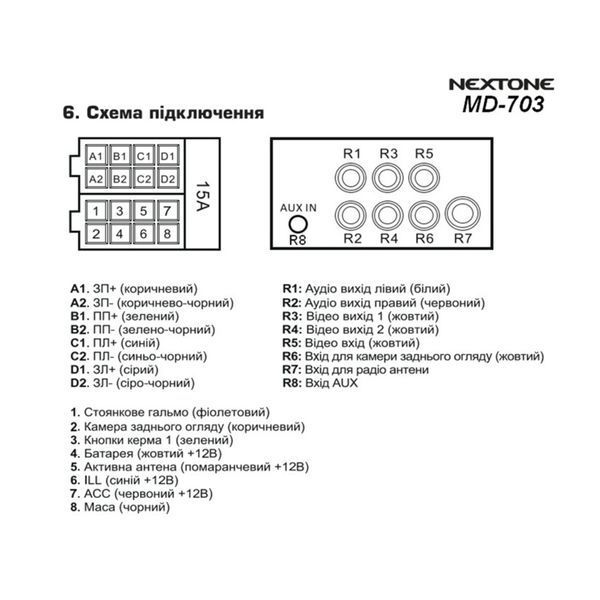 Магнітола 2DIN Nextone MD-703 7 дюймів, Bluetooth 000002047 фото