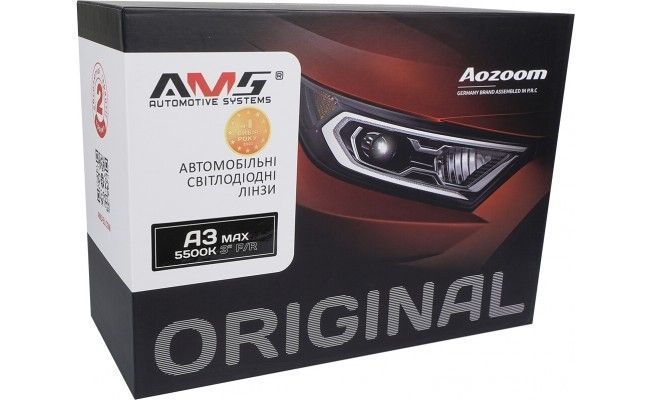 AMS ORIGINAL A3 MAX 5500K 3.0 дюйма F/R 61/68Вт світлодіодні автомобільні лінзи 000001143 фото
