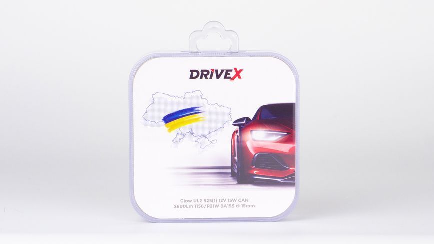 Комплект світлодіодних LED ламп DriveX Glow UL2 S25(1) 12V 15W CAN 2600Lm 1156/P21W BA15S &Oslash;15 мм 000001953 фото