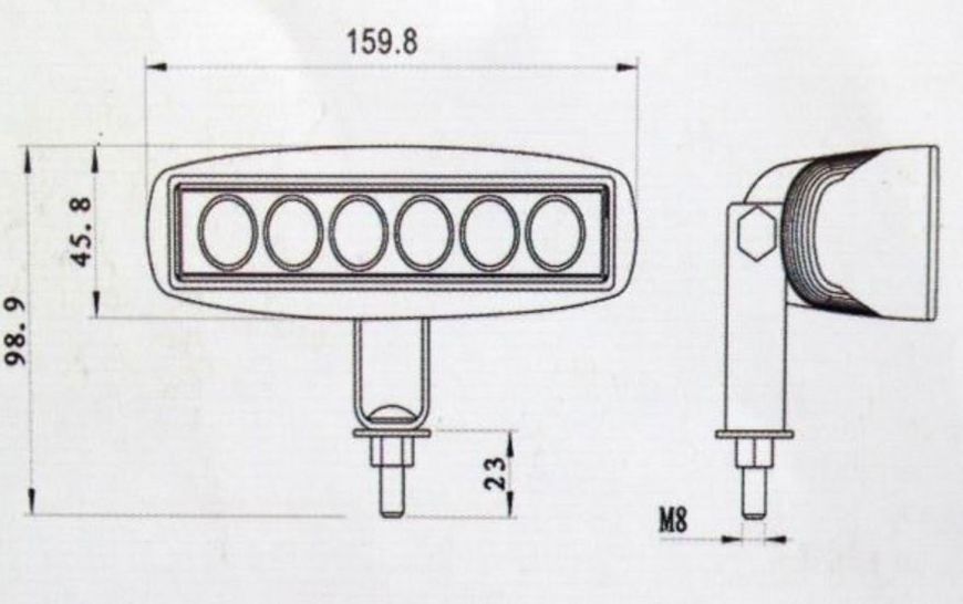 Лідер 7 18W Flood LED фара робочого світла з стробоскопом 000001001 фото