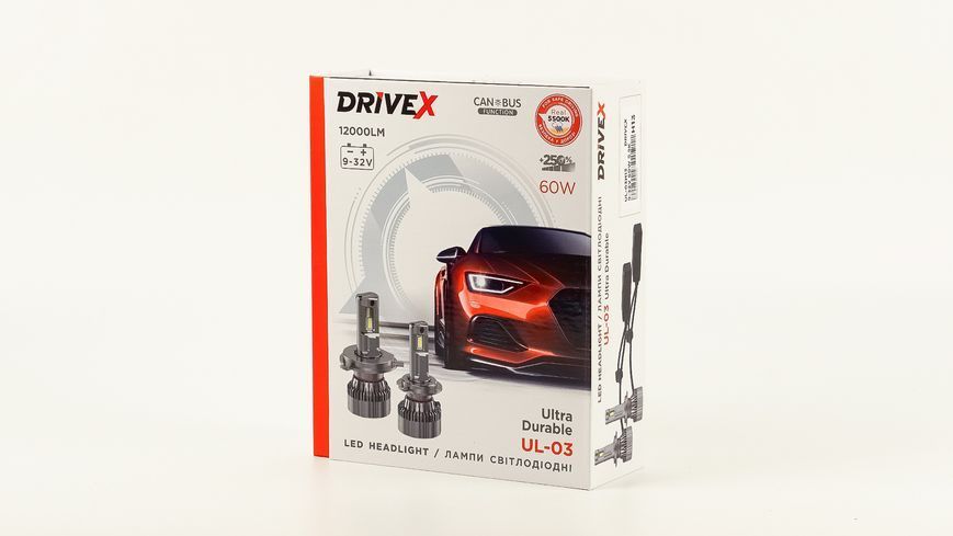 DriveX UL-03 H16 60Вт 9-32V 5500K 12000Lm CAN світлодіодні лампи 000001555 фото