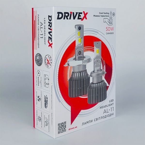 DriveX AL-11 HB4 9006 5.5K 50W CAN 9-16V світлодіодні лампи 000001039 фото