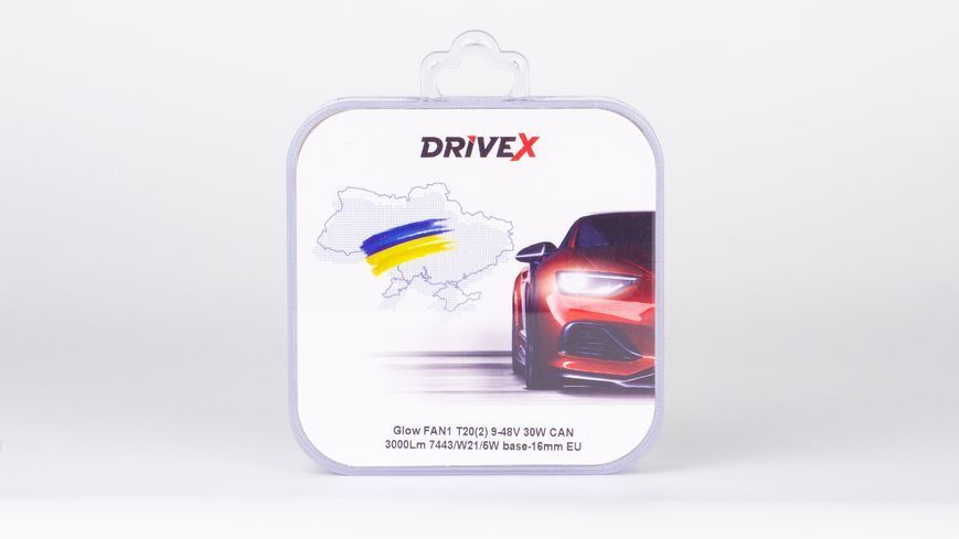Комплект светодиодных LED ламп DriveX Glow FAN1 T20(2) 9-48V 30W CAN 3000Lm 7443/W21/5W &Oslash;16 мм EU 000001775 фото