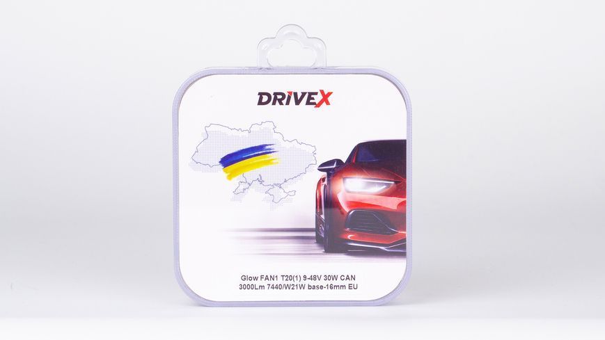Комплект світлодіодних LED ламп DriveX Glow FAN1 T20(1) 9-48V 30W CAN 3000Lm 7440/W21W &Oslash;16 мм EU 000001776 фото