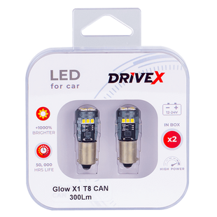 Комплект светодиодных LED ламп DriveX Glow X1 T8 12-24V CAN 300Lm BA9S/T4W &Oslash;9 мм 000001777 фото