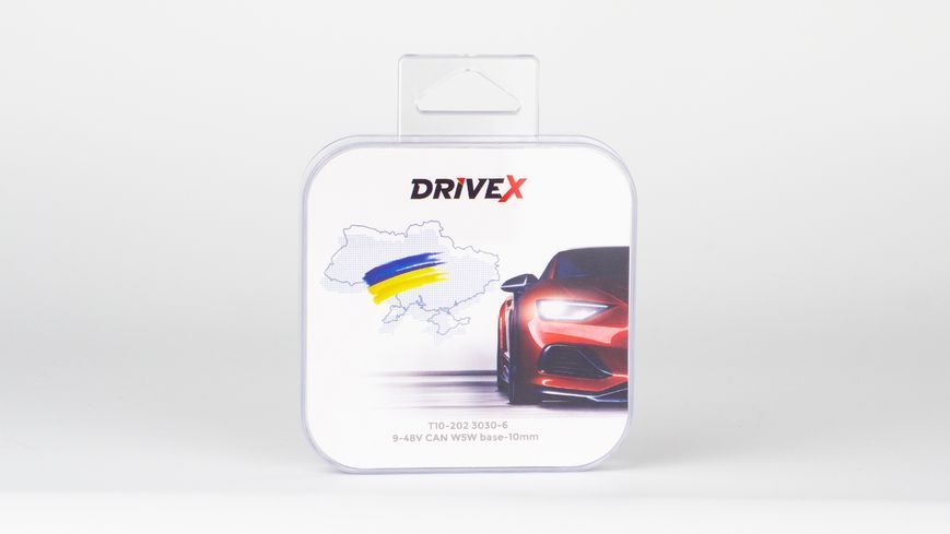 Комплект светодиодных LED ламп DriveX T10-202 3030-6 9-48V CAN W5W &Oslash;10 мм 000001836 фото
