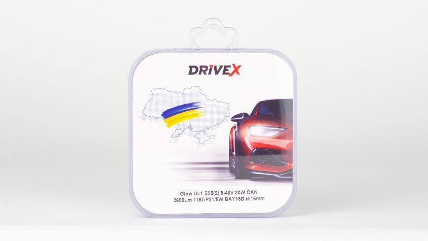 Комплект світлодіодних LED ламп DriveX Glow UL1 S25(2) 9-48V 30W CAN 2600Lm 1157/P21/5W BAY15D &Oslash;15 мм 000001970 фото