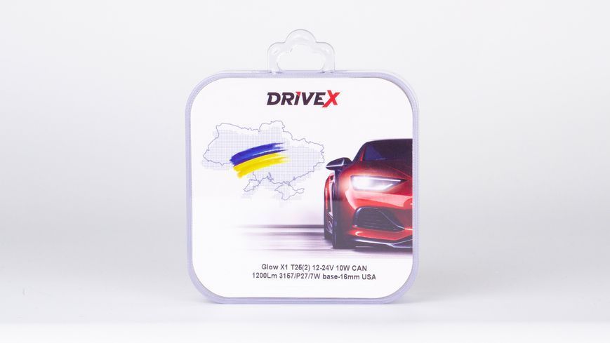 Комплект світлодіодних LED ламп DriveX Glow X1 T25(2) 12-24V 10W CAN 1200Lm 3157/P27/7W &Oslash;16 мм USA 000001781 фото