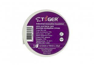 Tiger isolation tape White 3M белая изоляционная виниловая лента 0,13 mm x 19 mm x 20 yd 000001538 фото