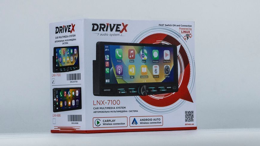 Магнитола 1DIN DriveX LNX-7100 6,86" Bluetooth, CarPlay, Android Auto 000001490 фото
