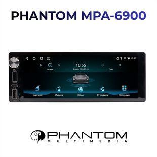 Магнітола 1DIN Phantom MPA-6900 6.8" Android 11, 4/64 ГБ, 4 ядра, GPS, CarPlay, Android Auto 000002184 фото